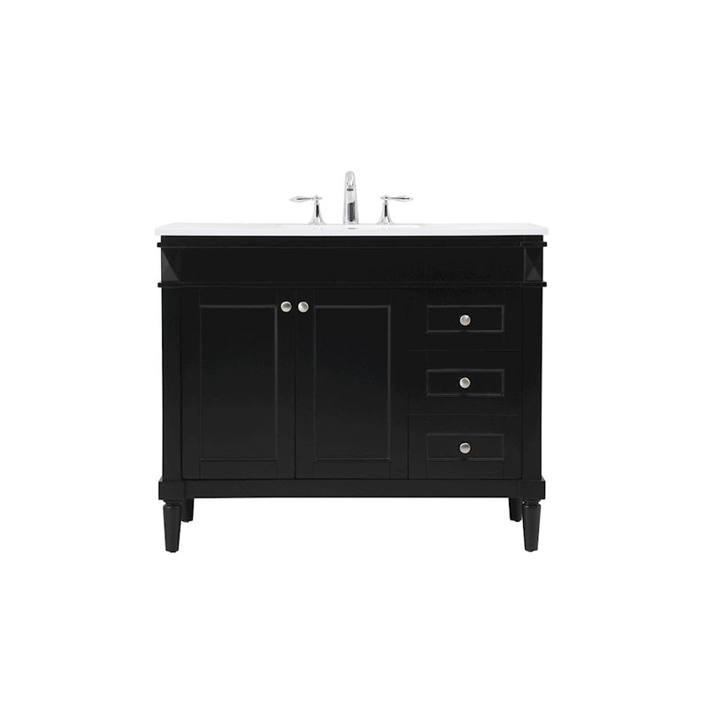 Elegant Kitchen/Bath Bennett 42" Single Bathroom Vanity, Black - VF31842BK