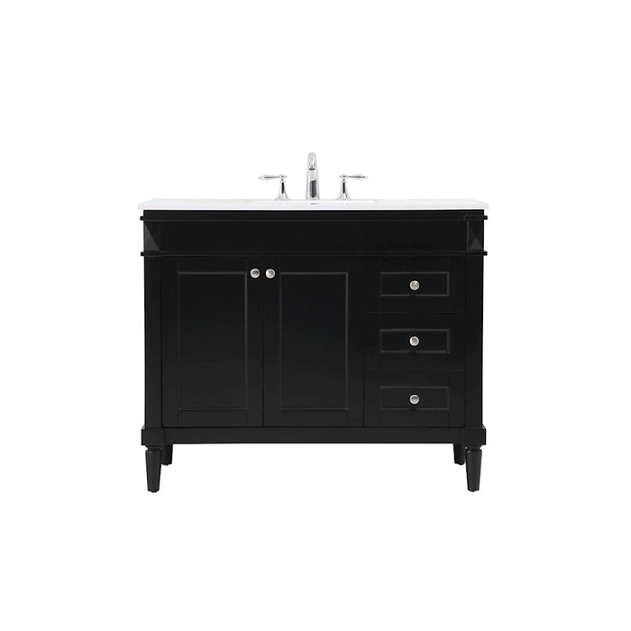 Elegant Kitchen/Bath Bennett 42" Single Bathroom Vanity, Black - VF31842BK