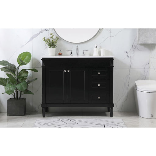 Elegant Kitchen/Bath Bennett 42" Single Bathroom Vanity, Black