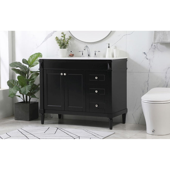 Elegant Kitchen/Bath Bennett 42" Single Bathroom Vanity, Black