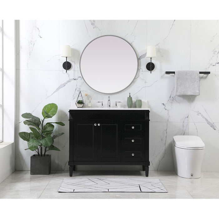 Elegant Kitchen/Bath Bennett 42" Single Bathroom Vanity, Black
