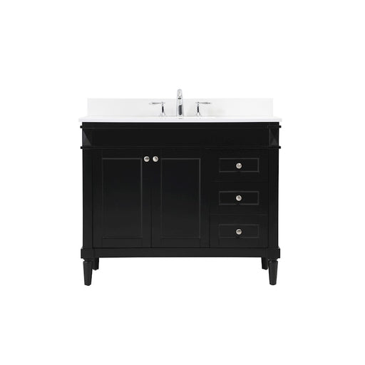 Elegant Bennett 42" Single Bathroom Vanity, Black/Backsplash - VF31842BK-BS