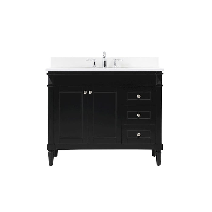 Elegant Bennett 42" Single Bathroom Vanity, Black/Backsplash - VF31842BK-BS