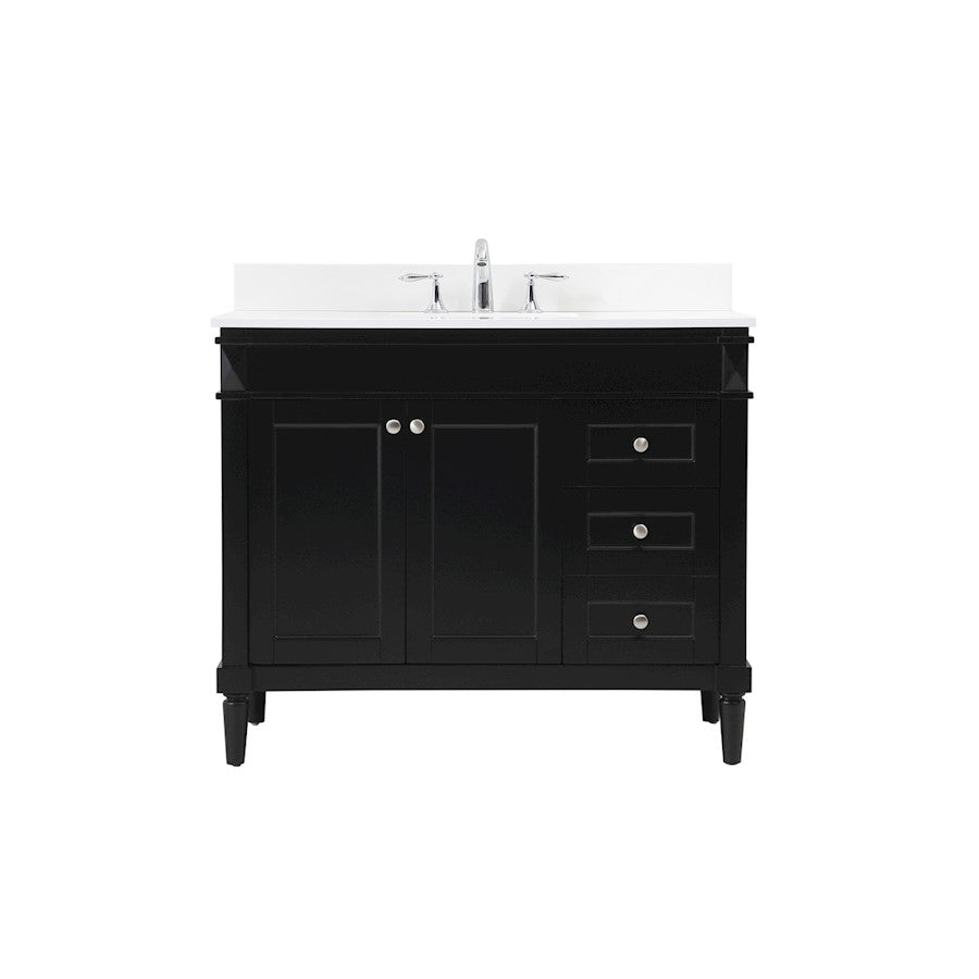 Elegant Bennett 42" Single Bathroom Vanity, Black/Backsplash - VF31842BK-BS