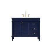 Elegant Kitchen/Bath Bennett 42" Single Bathroom Vanity, Blue - VF31842BL