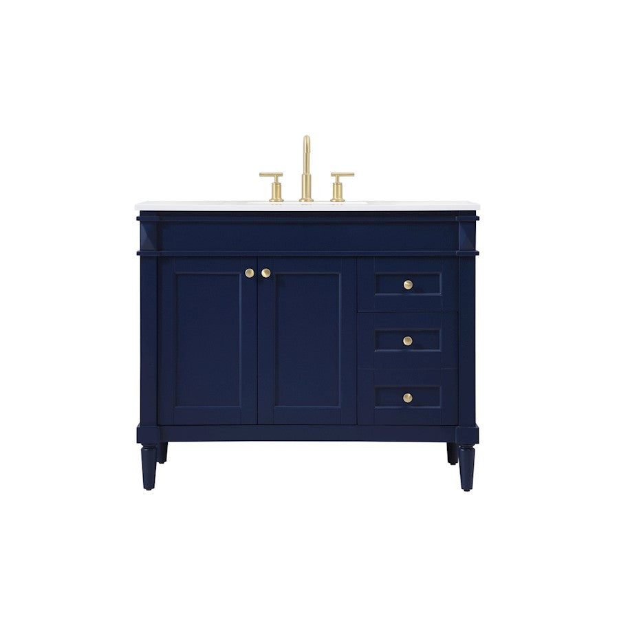 Elegant Kitchen/Bath Bennett 42" Single Bathroom Vanity, Blue - VF31842BL