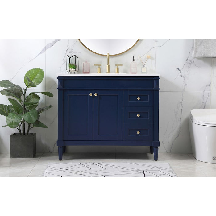 Elegant Kitchen/Bath Bennett 42" Single Bathroom Vanity, Blue