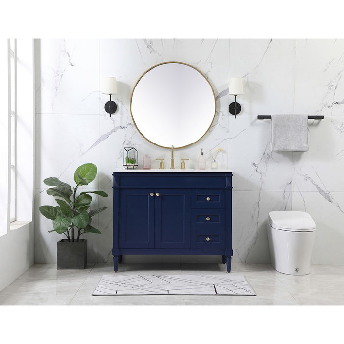 Elegant Kitchen/Bath Bennett 42" Single Bathroom Vanity, Blue