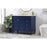 Elegant Bennett 42" Single Bathroom Vanity, Blue/Backsplash