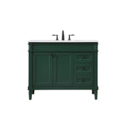 Elegant Kitchen/Bath Bennett 42" Single Bathroom Vanity, Green - VF31842GN