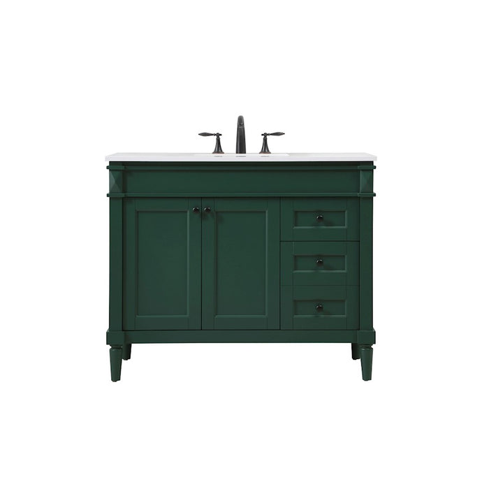 Elegant Kitchen/Bath Bennett 42" Single Bathroom Vanity, Green - VF31842GN
