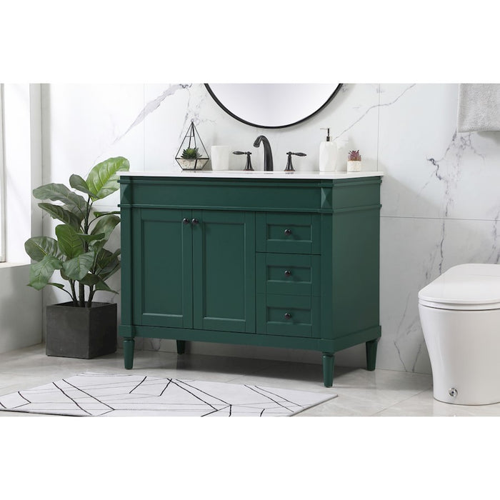 Elegant Kitchen/Bath Bennett 42" Single Bathroom Vanity, Green
