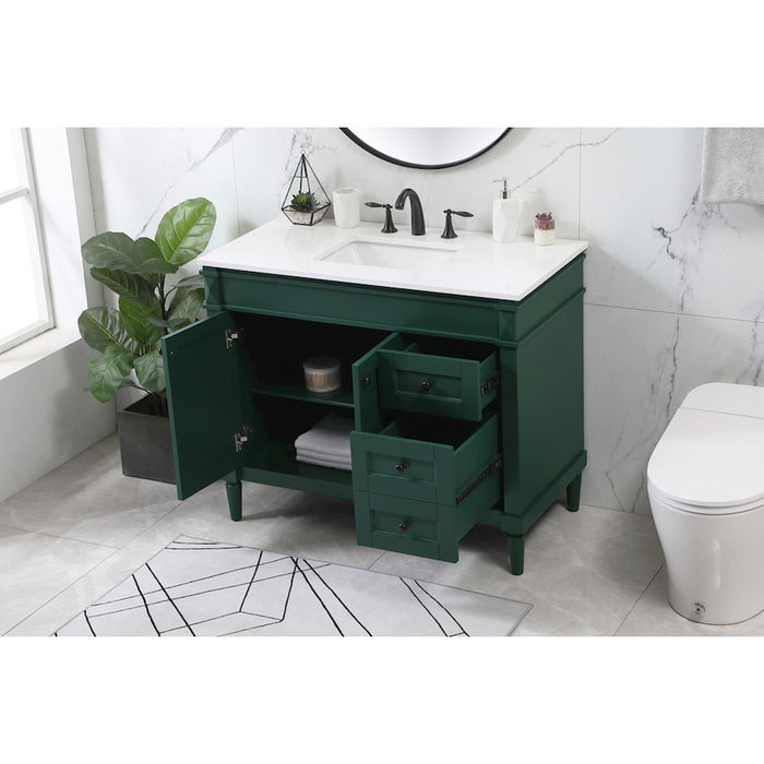 Elegant Kitchen/Bath Bennett 42" Single Bathroom Vanity, Green