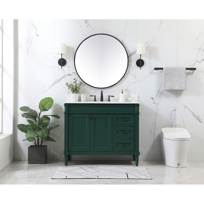 Elegant Kitchen/Bath Bennett 42" Single Bathroom Vanity, Green