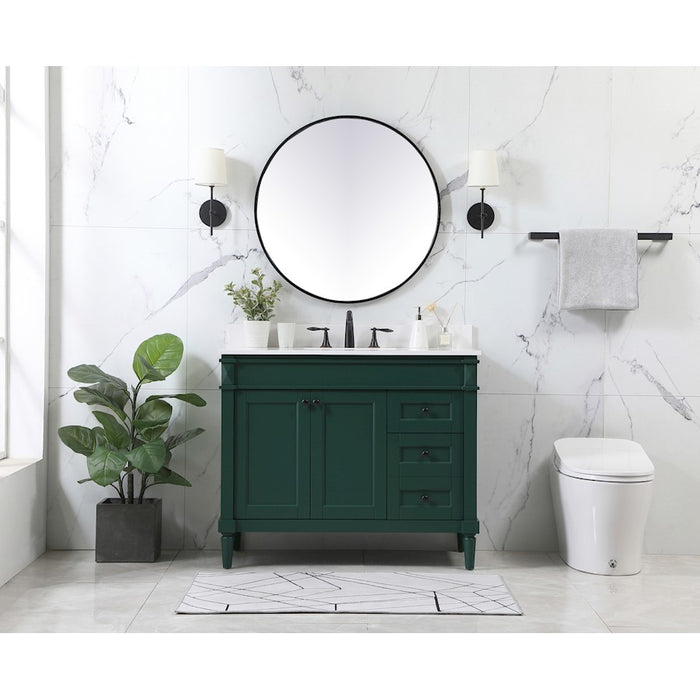 Elegant Kitchen/Bath Bennett 42" Single Bathroom Vanity, Green