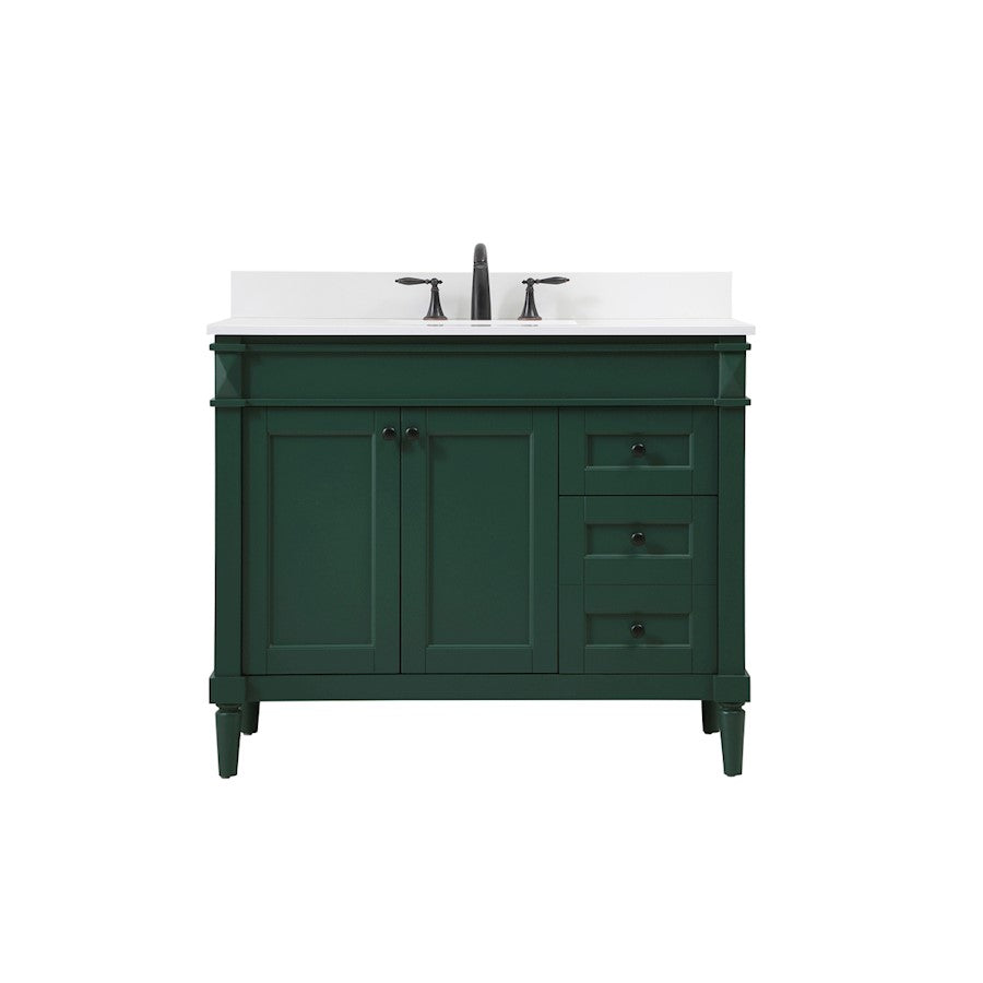 Elegant Bennett 42" Single Bathroom Vanity, Green/Backsplash - VF31842GN-BS