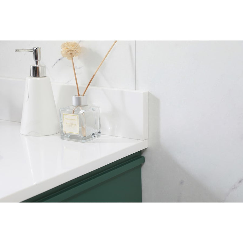 Elegant Bennett 42" Single Bathroom Vanity, Green/Backsplash