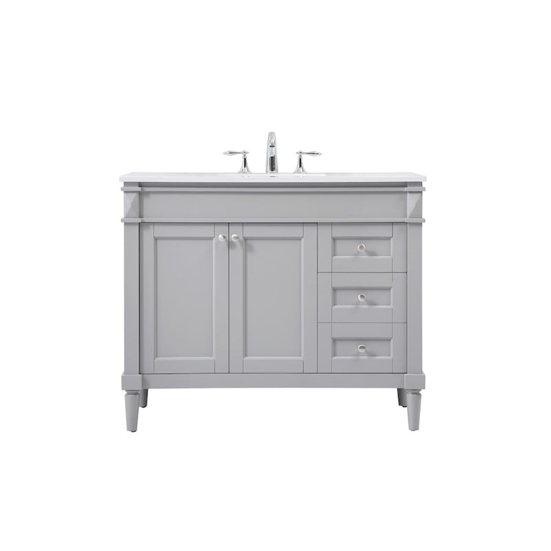 Elegant Kitchen/Bath Bennett 42" Single Bathroom Vanity, Grey - VF31842GR