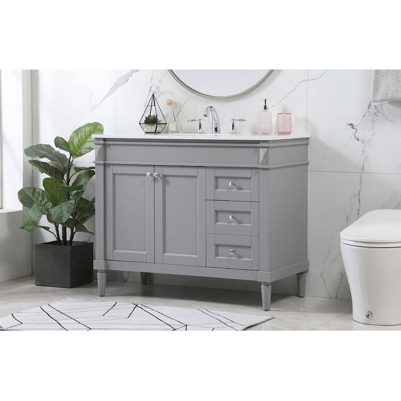 Elegant Kitchen/Bath Bennett 42" Single Bathroom Vanity, Grey