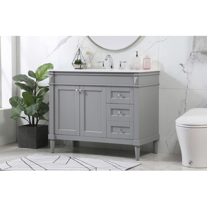 Elegant Kitchen/Bath Bennett 42" Single Bathroom Vanity, Grey