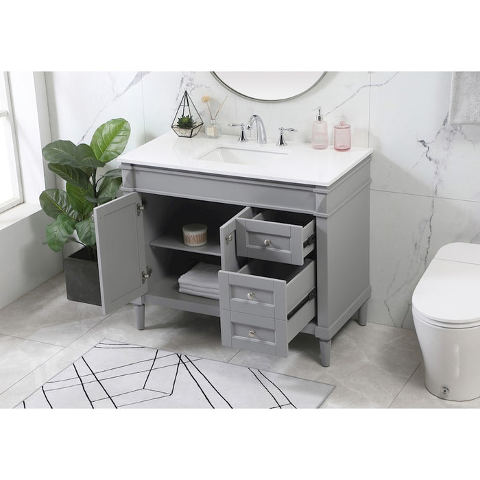 Elegant Kitchen/Bath Bennett 42" Single Bathroom Vanity, Grey