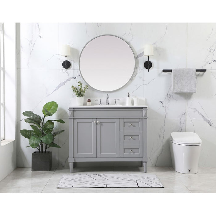 Elegant Kitchen/Bath Bennett 42" Single Bathroom Vanity, Grey