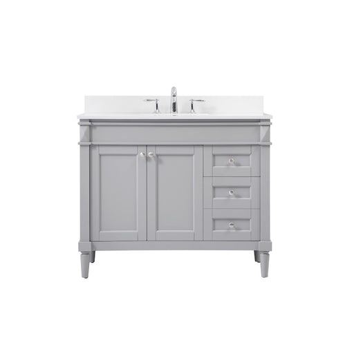 Elegant Bennett 42" Single Bathroom Vanity, Grey/Backsplash - VF31842GR-BS