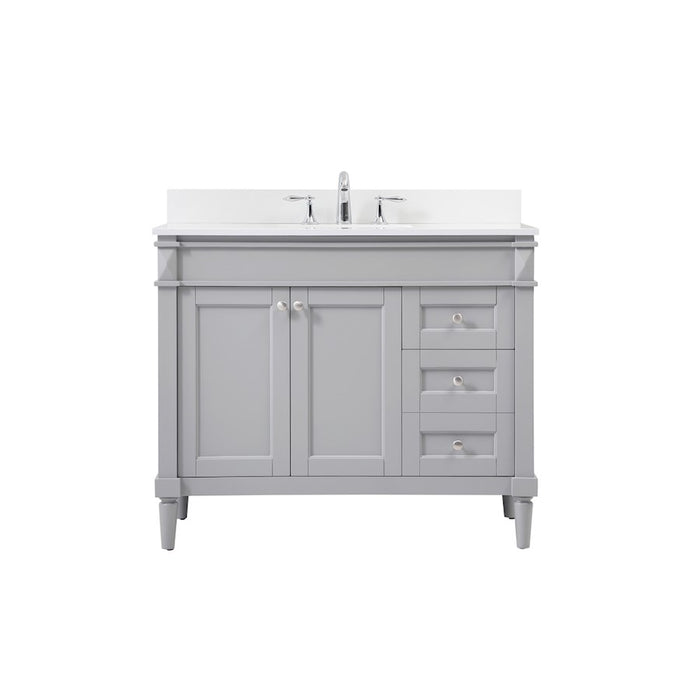 Elegant Bennett 42" Single Bathroom Vanity, Grey/Backsplash - VF31842GR-BS