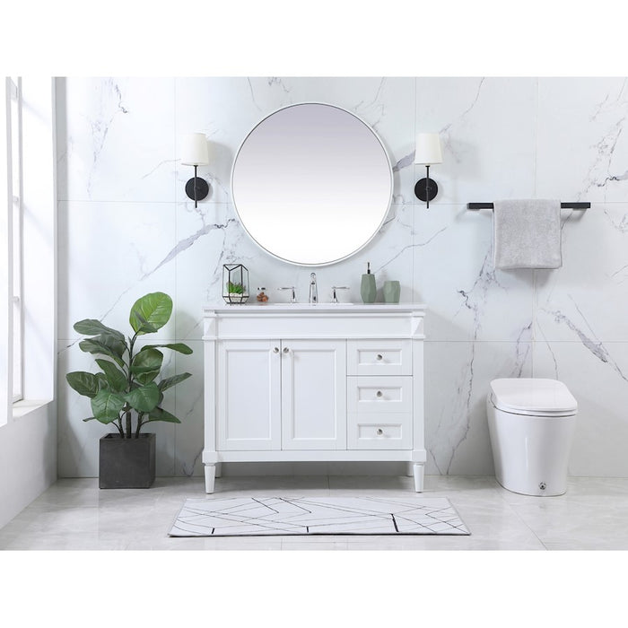 Elegant Bennett 42" Single Bathroom Vanity, Grey/Backsplash