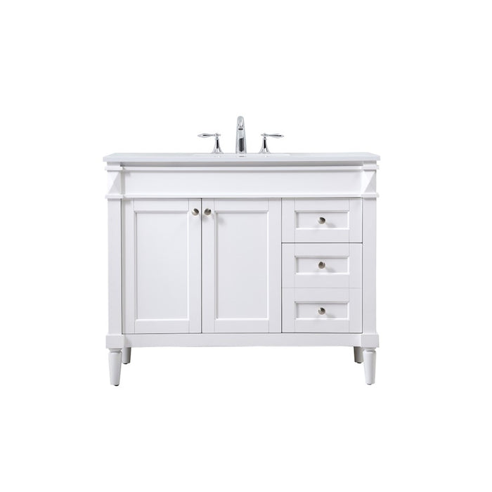 Elegant Kitchen/Bath Bennett 42" Single Bathroom Vanity, White - VF31842WH
