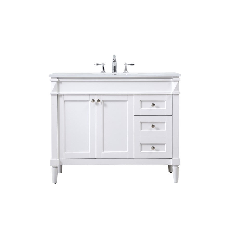 Elegant Kitchen/Bath Bennett 42" Single Bathroom Vanity, White - VF31842WH