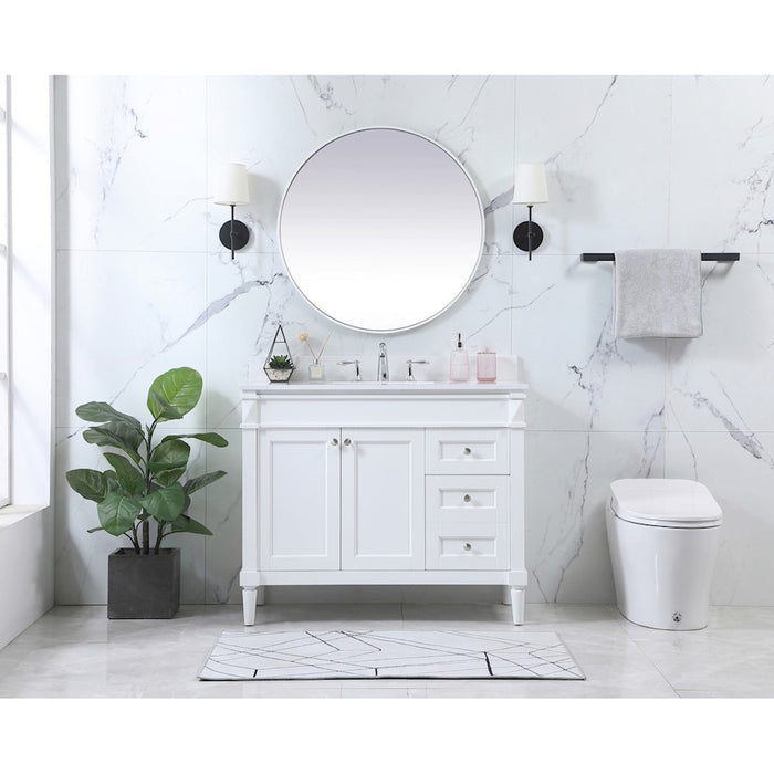 Elegant Kitchen/Bath Bennett 42" Single Bathroom Vanity, White