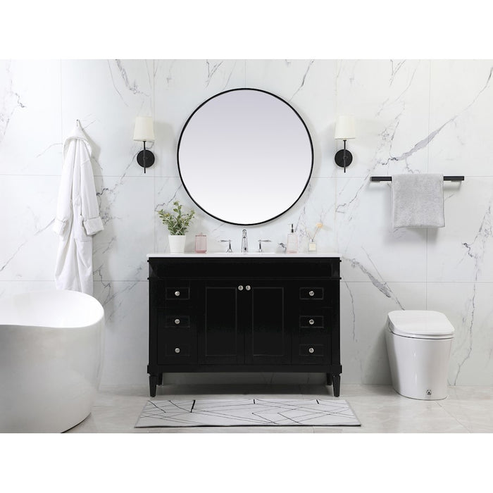 Elegant Bennett 42" Single Bathroom Vanity, White/Backsplash