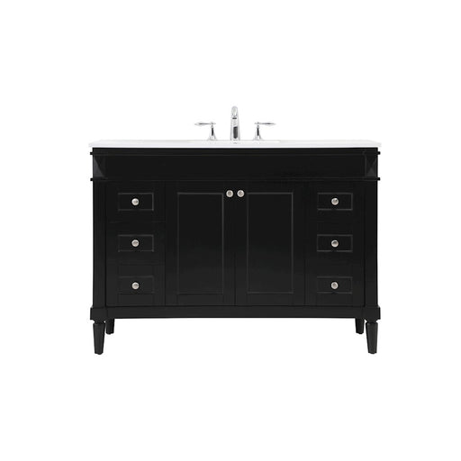 Elegant Kitchen/Bath Bennett 48" Single Bathroom Vanity, Black - VF31848BK