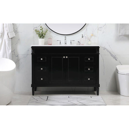 Elegant Kitchen/Bath Bennett 48" Single Bathroom Vanity, Black