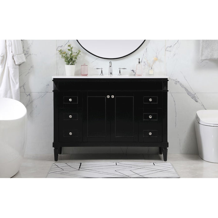 Elegant Kitchen/Bath Bennett 48" Single Bathroom Vanity, Black