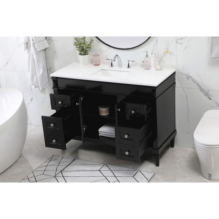 Elegant Kitchen/Bath Bennett 48" Single Bathroom Vanity, Black