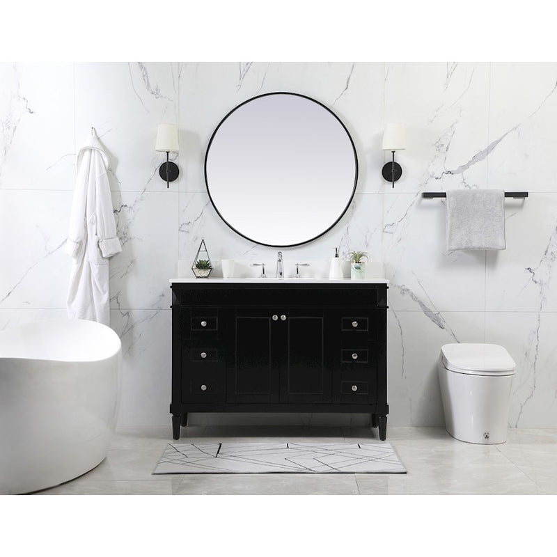 Elegant Kitchen/Bath Bennett 48" Single Bathroom Vanity, Black