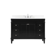 Elegant Bennett 48" Single Bathroom Vanity, Black/Backsplash - VF31848BK-BS