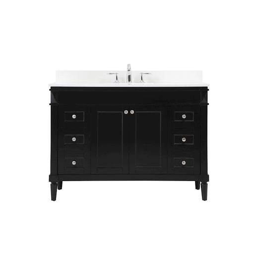 Elegant Bennett 48" Single Bathroom Vanity, Black/Backsplash - VF31848BK-BS
