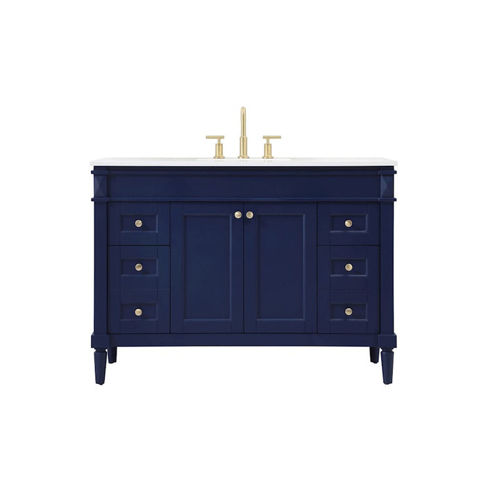 Elegant Kitchen/Bath Bennett 48" Single Bathroom Vanity, Blue - VF31848BL