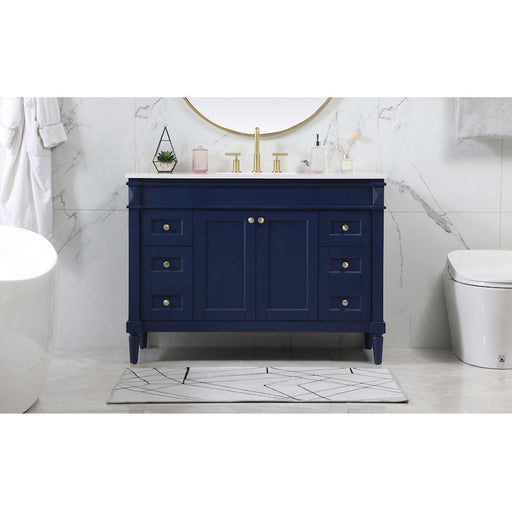 Elegant Kitchen/Bath Bennett 48" Single Bathroom Vanity, Blue