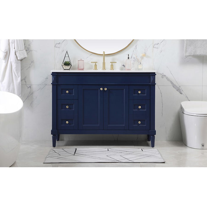 Elegant Kitchen/Bath Bennett 48" Single Bathroom Vanity, Blue
