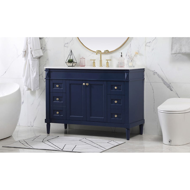 Elegant Kitchen/Bath Bennett 48" Single Bathroom Vanity, Blue