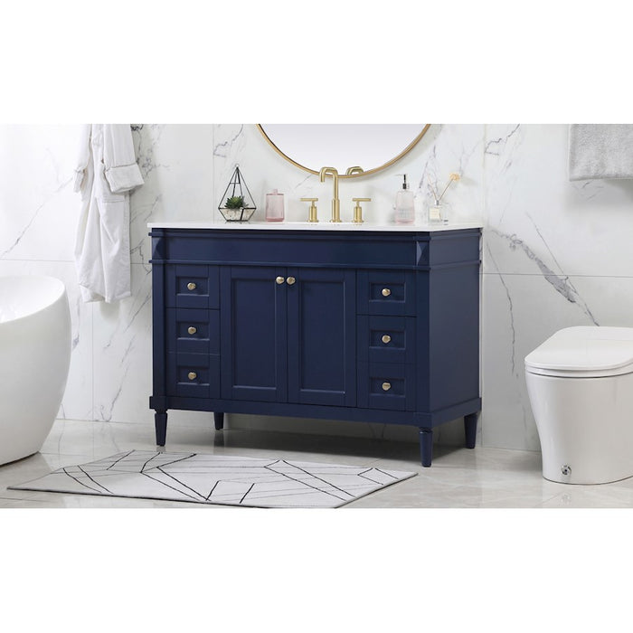 Elegant Kitchen/Bath Bennett 48" Single Bathroom Vanity, Blue