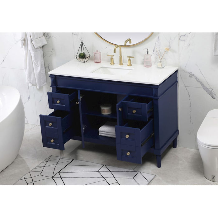 Elegant Kitchen/Bath Bennett 48" Single Bathroom Vanity, Blue