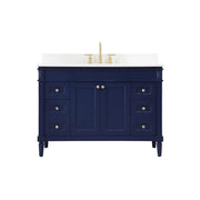 Elegant Bennett 48" Single Bathroom Vanity, Blue/Backsplash - VF31848BL-BS