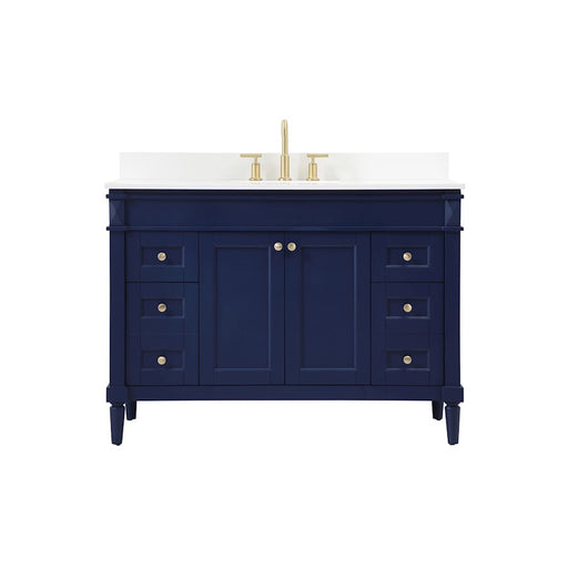 Elegant Bennett 48" Single Bathroom Vanity, Blue/Backsplash - VF31848BL-BS