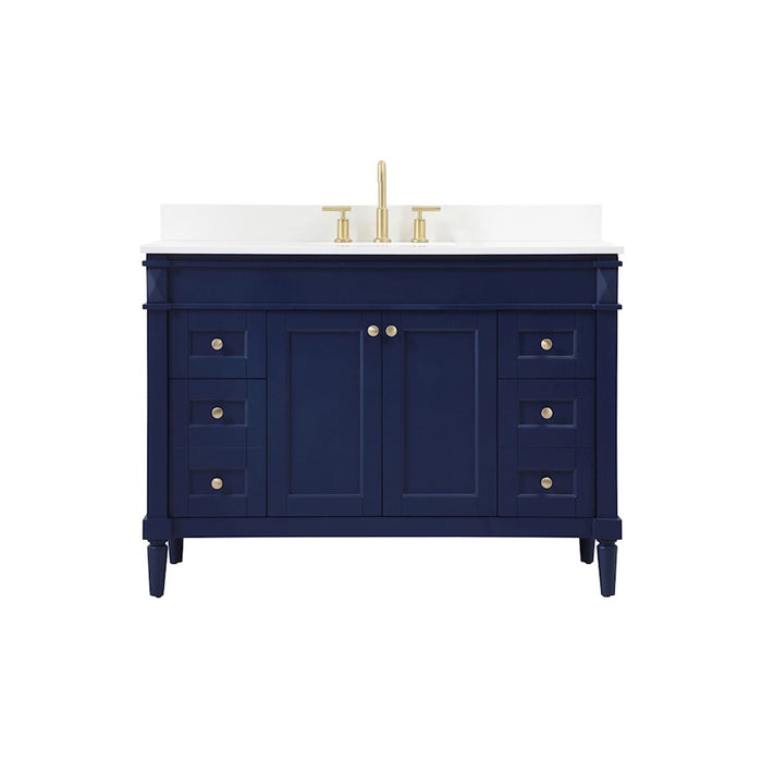 Elegant Bennett 48" Single Bathroom Vanity, Blue/Backsplash - VF31848BL-BS