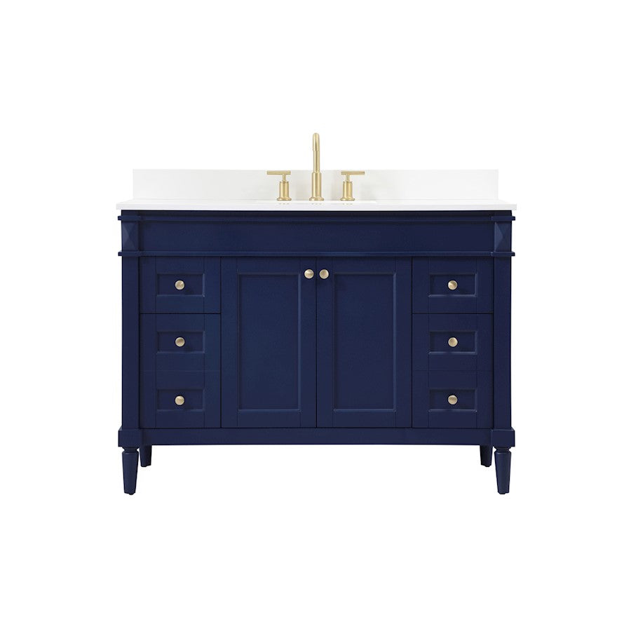 Elegant Bennett 48" Single Bathroom Vanity, Blue/Backsplash - VF31848BL-BS